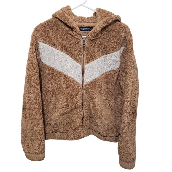 Abercrombie & Fitch Tops - Abercrombie & Fitch Sherpa Chevron Colorblock Full Zip O Ring Retro Sweater sz S